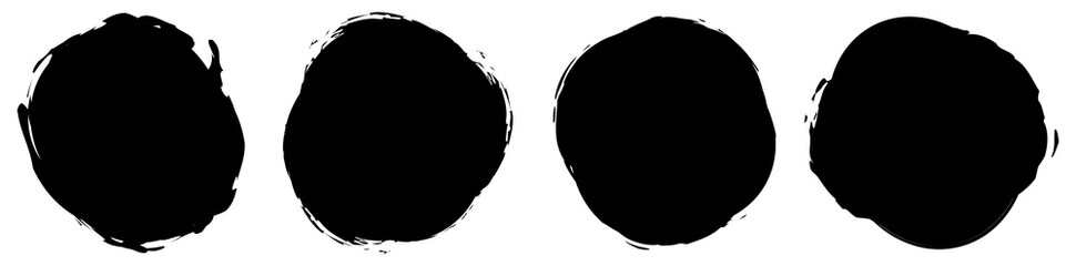 Grungy, grunge texture circle, oval abstract element. Ink spot, stain, inkblot shape. Mottle, speckle textured element