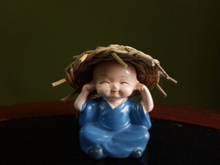 Hear No Evil Buddhist Monk figurine