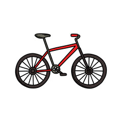Fototapeta premium bike doodle icon, vector color line illustration