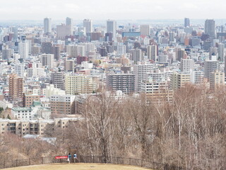 高台から見た札幌の街並み