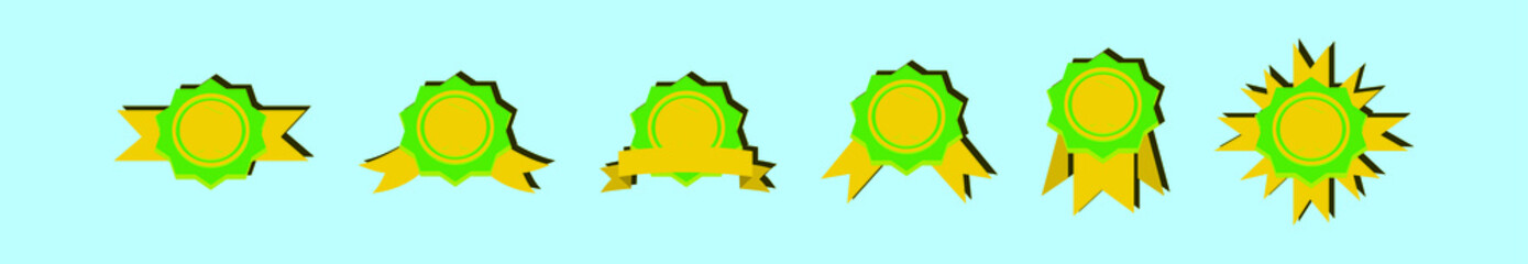 set of ribbon cartoon icon design template with various models. vector illustration isolated on blue background