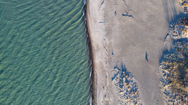presque island beach in erie pa - aerial