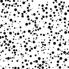 Black and white random dots, circles. Dotted vector element, pattern