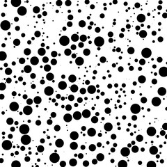 Black and white random dots, circles. Dotted vector element, pattern