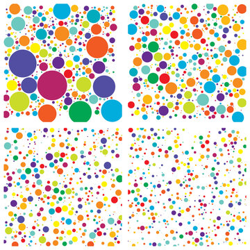Colorful random dots, circles. Dotted vector element, pattern set