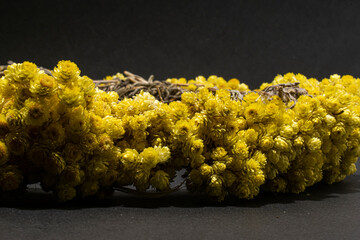 wreath with small yellow flowers