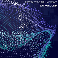 Technology Abstract Visualization Particle Dynamic Point Line Wave Premium Vector