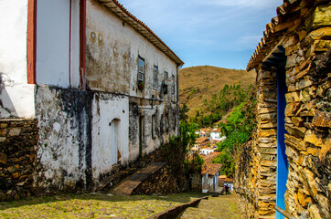 Charming streets of Ouro Preto , Brazil.