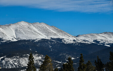 Obraz premium Breckenridge ski resort in winter time with snow in the Colorado Rocky .Mountains