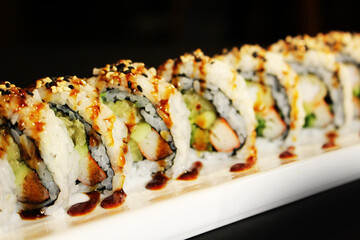 sushi roll close up