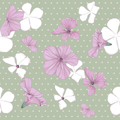 This is a flower illustration with poka dots 