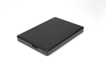 External hard disk for backup isolated on white background