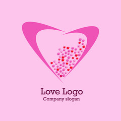 pink heart with ribbon