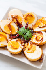 Fried Boiled Egg with Tamarind Sauce