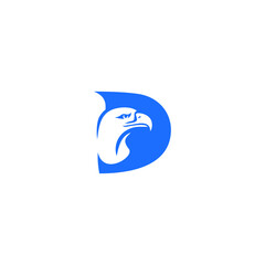 letter D eagle head icon logo vector