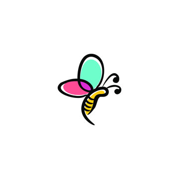 bee mascot logo chat vector icon illustration design