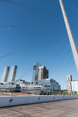 Obraz premium Puente de la Mujer, Woman's Bridge, in Puerto Madero, Buenos Aires