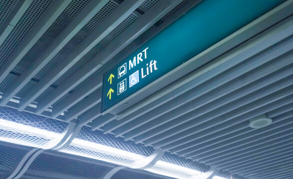 Direction Sign At MRT In Singapore