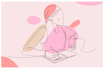 Women In The Office Background Vector