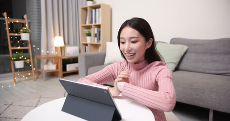 asian woman has video chat