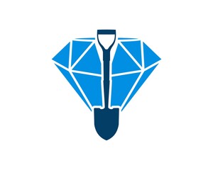 Blue diamond with mining shovel inside