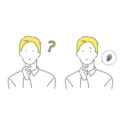 考えるビジネスパーソンのイラスト