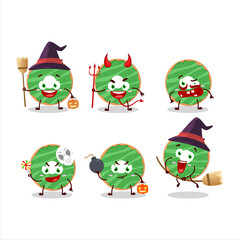 Halloween expression emoticons with cartoon character of cocopandan donut