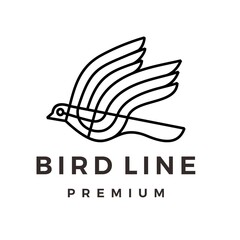 bird line monoline logo vector icon illustration