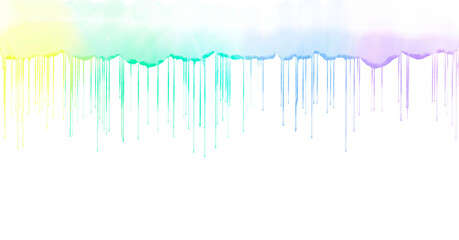 雨のような七色の水彩ペイント
