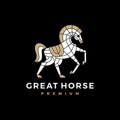 ornamental horse logo vector icon illustration