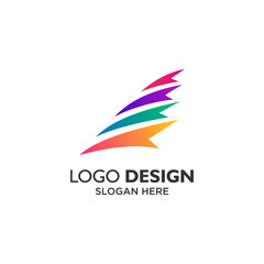 colorful arrows logo design for aircraft