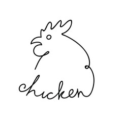 Obraz na płótnie Canvas chicken breeding. animal husbandry. livestock. vector sketch on a white background