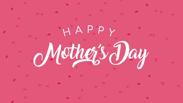 happy mothers day lettering in pink background