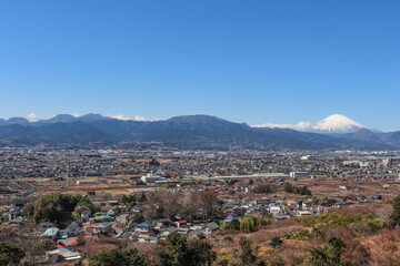 Fototapeta na wymiar 足柄平野と富士山（神奈川県小田原市）