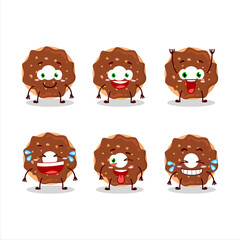 Cartoon character of chocolate donut with smile expression