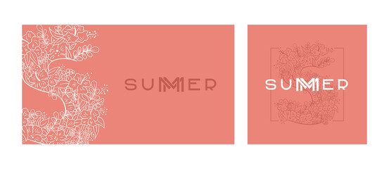 design of the post and screen saver logo and lettering Summer. The letter S with the outline colors.