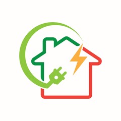 House Electric Logo Design Element