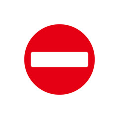 No entry sign. No Sign. Stop Sign symbol.