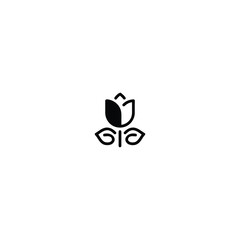 flower logo icon design with flat style