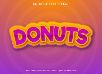 donuts text effect template design use for business brand and logo
