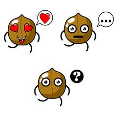 Peanut and chat bubble character cartoon illustration