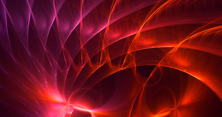 3D rendering abstract multicolor fractal light background