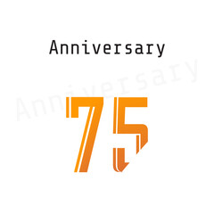 75 Year Anniversary Celebration Color Vector Template Design Illustration