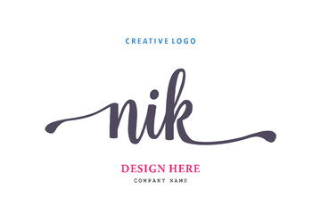 NIK lettering logo is simple, easy to understand and authoritative - obrazy, fototapety, plakaty
