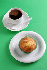 Vanilla muffin and coffee
