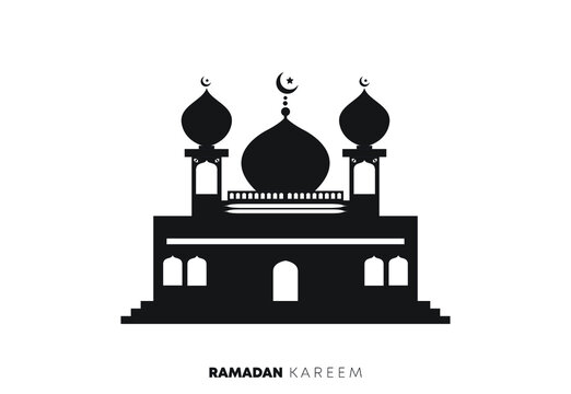 Silhouette ramadan kareem background vector image