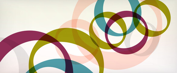 Ring geometric shapes, o letter repetition wallpaper. Abstract background for business or technology presentations, internet posters or web brochure covers