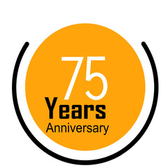 75 Year Anniversary Celebration Yellow Color Vector Template Design Illustration
