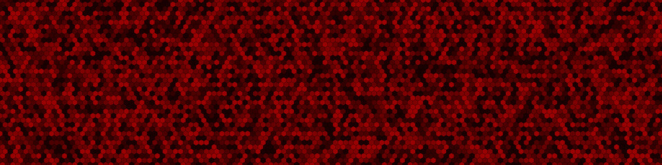Honeycomb Grid tile random background or Hexagonal cell texture. in color Bright Red with dark or black tone. for billboard backdrop or background.