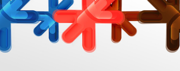 Abstract glossy crosses background for business or technology presentations, internet posters or web brochure covers